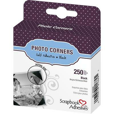 3l Scrapbook Adhesives Photo Mounting Corners Black  3/8" Or 10mm 250/box