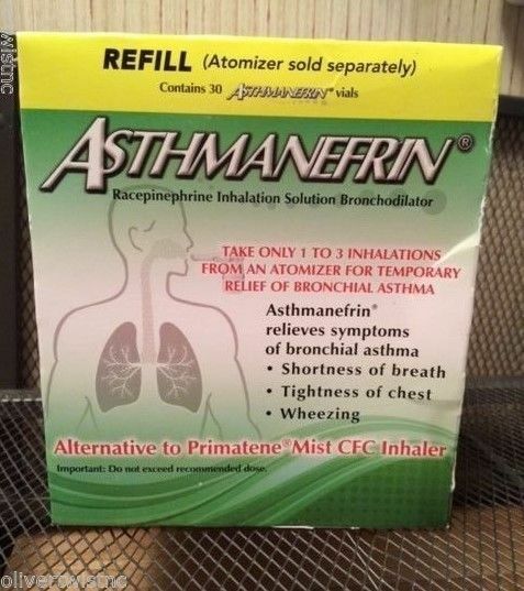Asthmanefrin Asthma Inhaler Refill 30 Vials Factory Sealed Expires March 2022