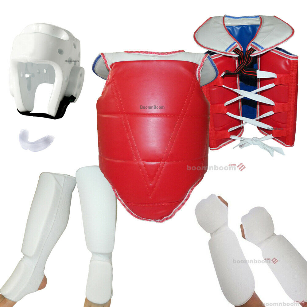 Taekwondo Sparring Gear 7pc Set For Kids Full Karate Protectors Guards Basic Set
